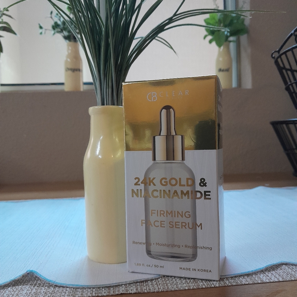 24K Gold & Niacinamide Firming Face Serum NWT Size:1.69fl oz  Clear Beauty